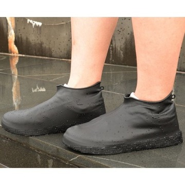 Gumowe wodoodporne ochraniacze na buty rozmiar "35-39" - czarne