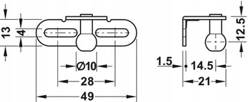 Газлифт для створок HAFELE 150N, НЕМЕЦКИЙ