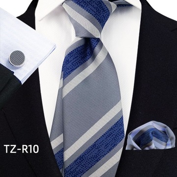 KRAWAT POSZETKA SPINKI DO MANKIETÓW VINTAGE CASUAL BRYTYJSKI STYL