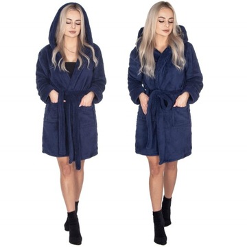 ХАЛАТ ЖЕНСКИЙ ТЕПЛЫЙ С КАПЮШОНОМ R.L/XL, ЗАВЯЗЫВАЕМЫЙ НА ТАЛИИ, ТОЛСТЫЙ, ДЛИННЫЙ, МЯГКИЙ