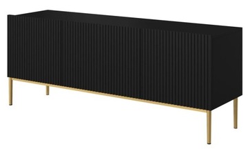 SZAFKA RTV STOLIK pod telewizor komoda RTV półka CZARNY MAT 150 cm NICOLE