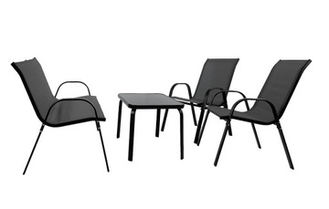 КОМПЛЕКТ САДОВОЙ МЕБЕЛИ БАЛКОН ТЕРРАСА СТОЛ СКАМЬЯ 2x СТУЛЬЯ MARBELLA GREY