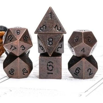 LEŚNA TWIERDZA ZESTAW 7 METALOWYCH KOŚCI RPG