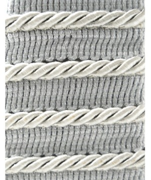 Sznurek ozdobny z wypustką 6mm jasny szary