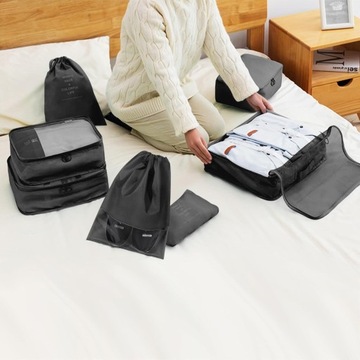 ПУТЕШЕСТВЕННЫЙ ОРГАНАЙЗЕР НАБОР ПУТЕШЕСТВЕННЫХ ОРГАНАЙЗЕРОВ ДЛЯ ЧЕМОДАНА, РЮКЗАКА, ОДЕЖДЫ 7 шт.