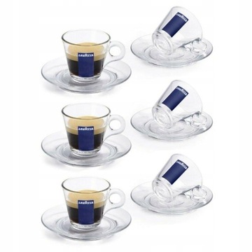 Filiżanka Lavazza Cappuccino 160ml spodek szkło 6x