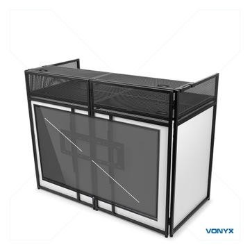 Stanowisko DJ Stół DJ Biurko DJ pulpit DJ-Booth Pro z uchwytem na TV+ torba