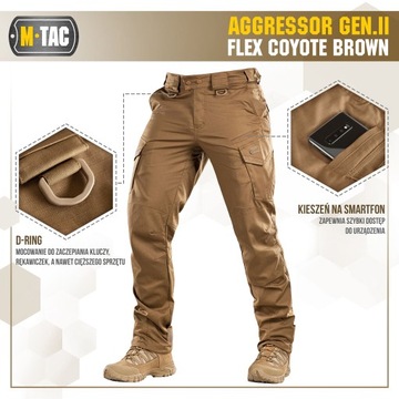 MTac Spodnie taktyczne Aggressor Gen.II Flex Coyote Brown 26/30