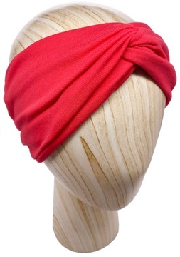Opaska damska na głowę Turban Koralowa