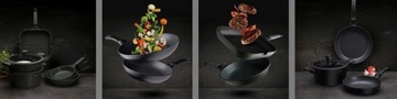 PATELNIA WOK NA INDUKCJĘ 3,8 L NON STICK Z POKRYWKĄ STARKE PRO SIRIUS 28 CM