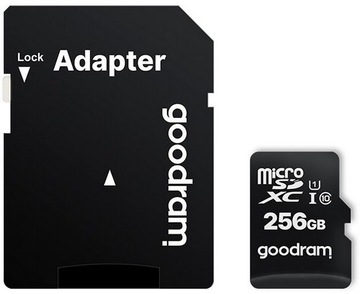 Карта памяти GOODRAM microSD 256 ГБ CL10 UHS I + адаптер