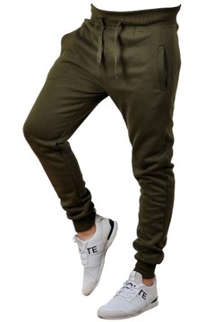 k01 r. L MĘSKIE SPODNIE DRESOWE JOGGERY GŁADKIE