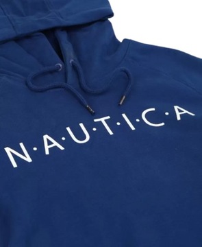 Bluza granatowa damska z kapturem w pasy bawełniana logo Nautica XXL