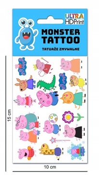 NAJLEPSZE TATUAŻE ZMYWALNE DLA DZIECI DZIECIĘCE ŚWINKA PIG PEPPA WZORY