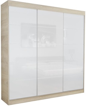 SZAFA PRZESUWNA GARDEROBA - 3D HORTON 170 CM DĄB SONOMA LACOBEL