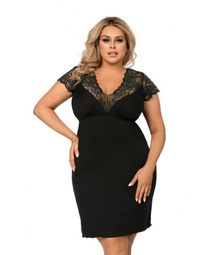 Koszulka nocna, czarna, size + New!roz 52