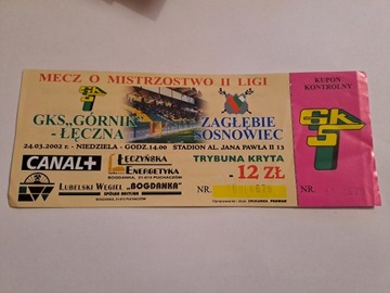 GÓRNIK ŁĘCZNA - ZAGŁĘBIE SOSNOWIEC 24-03-2002