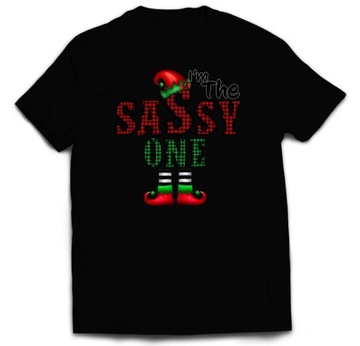 KOSZULKA ŚWIĄTECZNA PREZENT ELF THE SASSY ONE M