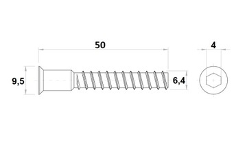 KONFIRMAT 6,4x50 ММ ШУРУП ПО ДЕРЕву