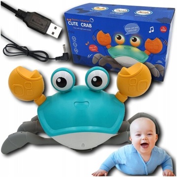 Pełzający Krab Uciekający Interaktywna Zabawka Dźwięki Gra Akumulator USB