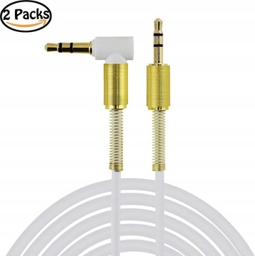 Kątowy Kabel Mini Jack 3,5mm Rancco Czerwony 2 X 1