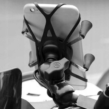 ДЕРЖАТЕЛЬ ДЛЯ ТЕЛЕФОНА НА МОТОЦИКЛ - XL - С ЗАРЯДКОЙ USB - ЧЕТЫРЕ СПИЦЫ