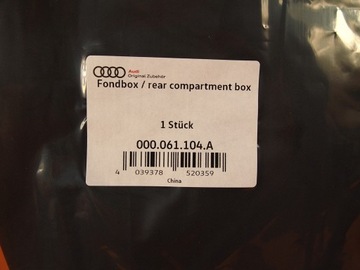 AUDI Torba Na Kanapę Tylną Organizer ORYGINAŁ NOWA 000061104A