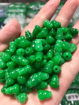 5pc Natural A Green Jade Beads DIY Bracelet Bangle Charm Jadeite Jewellery