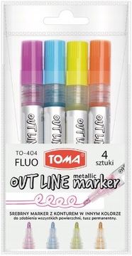 Контурный маркер, серебристый с контуром другого цвета.