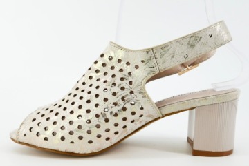 GOODIN БЕЖЕВЫЕ АЖУРНЫЕ БОСОНОЖКИ НА ШПИЛЬКЕ R39