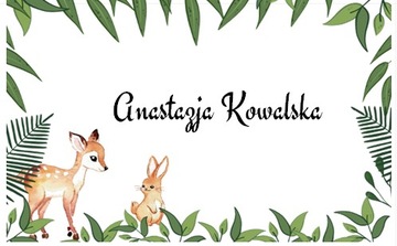 winietki leśne chrzest roczek urodziny ślub lis