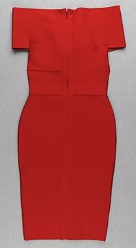 MD červené obväzové španielske šaty | L/40