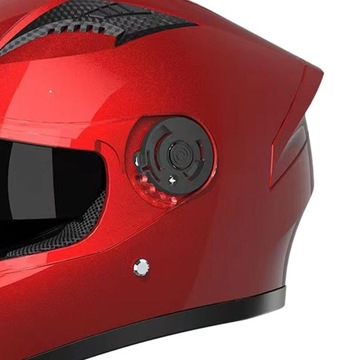 Kask motocyklowy integralny/rower miejski czerwony