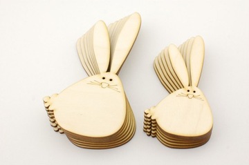 Пасхальные кролики, деревянные елочные украшения.