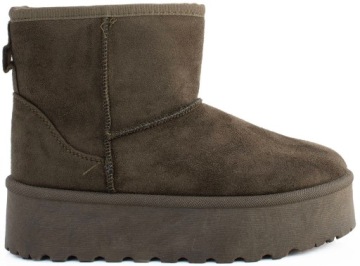 ЗЕЛЕНЫЕ СНЕЖНЫЕ БОТИНКИ С УТЕПЛЕНИЕМ БОТИНКИ НА ПЛАТФОРМЕ ХАКИ 38