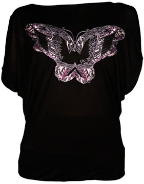 LEE bluzka BUTTERFLY black JANIS T _ S