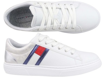 TOMMY HILFIGER GLAMOUR SNEAKERS BUTY TRAMPKI BIAŁE