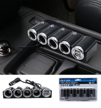 РАЗДЕЛИТЕЛЬ ЗАЖИГАЛКИ 4X 120 Вт USB