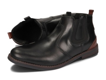 SZTYBLETY ZIMOWE KOZAKI SKÓRA 166 CZARNY 42