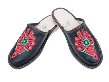 Parzenica folk damskie skórzane pantofle A9LCP 37