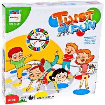 RODZINNA GRA ZRĘCZNOŚCIOWA TWIST FUN MATA TARCZA DLA DZIECI