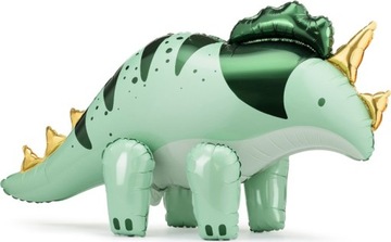 BALON FOLIOWY DINOZAUR TRICERATOPS ZIELONY DINO NA URODZINY ROCZEK HEL 93CM
