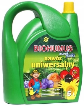 Naturalny nawóz do ogrodu i domu do warzyw ziół BIOHUMUS SUPER FORTE 5L