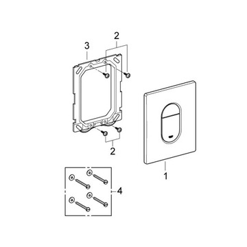 КНОПКА СМЫВАНИЯ Grohe Arena пневматическая, белая