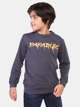 Bluza chłopięca dresowa bawełniana grafit 116-122