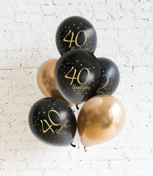 Воздушные шары из черного золота на 40-летие.