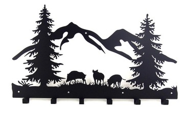 Настенная вешалка для одежды, ключей, Moose Forest Puzzle