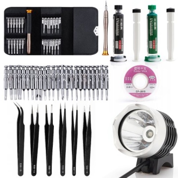 Sada Šroubováků 25V1 Uv Lampa Solder Mask 6 Pinzetová Pletenina