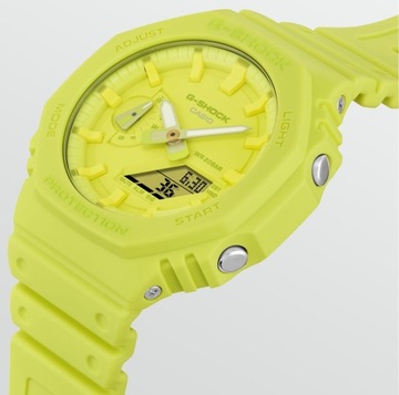 Żółty męski zegarek na pasku Casio G-Shock GA-2100 9A9ER