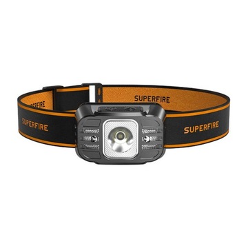 SUPERFIRE LATARKA CZOŁOWA AKUMULATOROWA CZOŁÓWKA LAMPKA NA GŁOWĘ LED 350LM